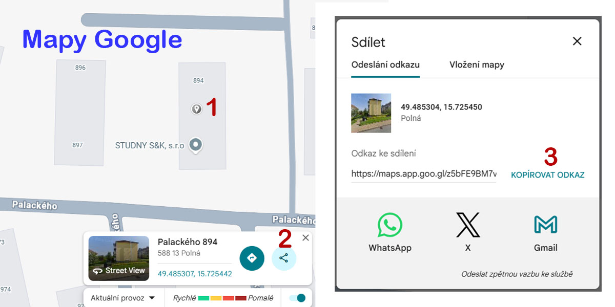 návod mapy Google